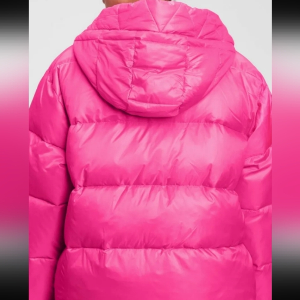 Barbiecore Gap Barbie Pink Recycled Eco-friendly Puffer NWT XXL - Picture 15 of 15